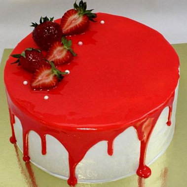 Торт глазурь с клубникой купить - соликамск.сладкоежкин.рф