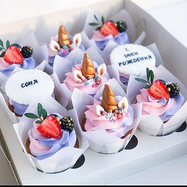 Капкейки "Единорожки" купить - соликамск.сладкоежкин.рф